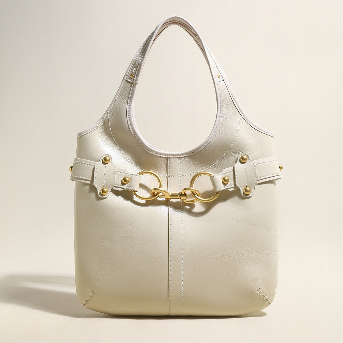 Vintage Belted Leather Bag-5