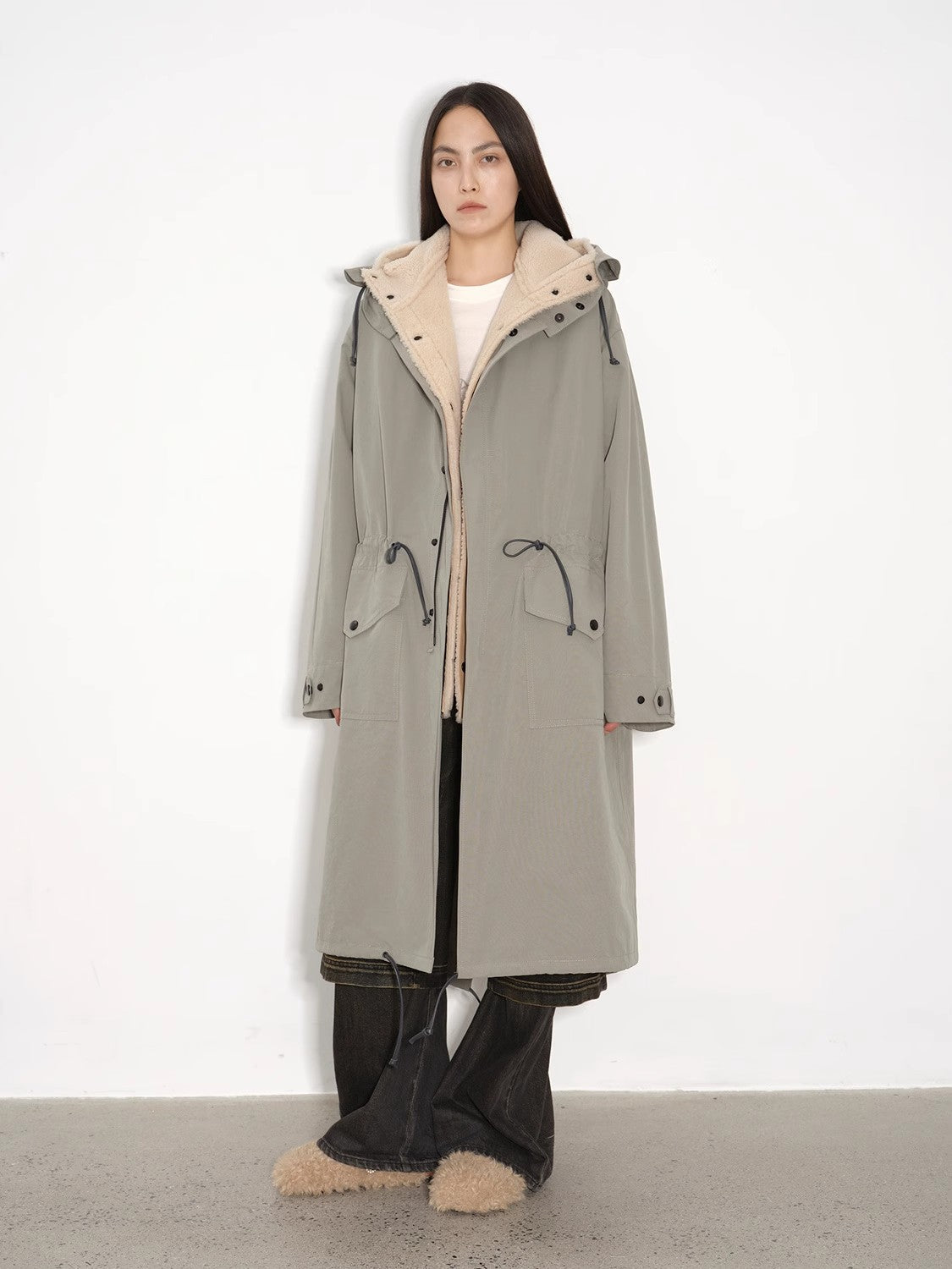 Fireladyfur Women's Oversized Windproof Hooded Coat"Winter Institute"