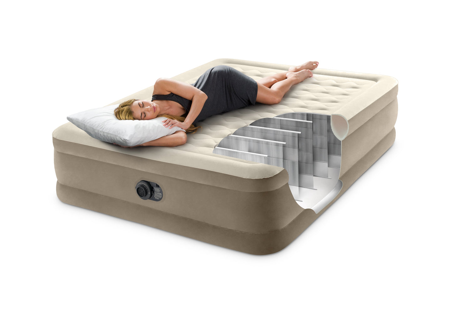 INTEX Ultra Plush Luftmadrass -Brun Dubbel