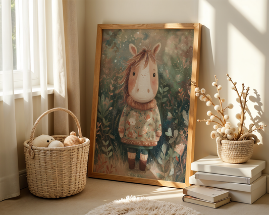 Young Riders - Cozy Pony - Horse Art Poster