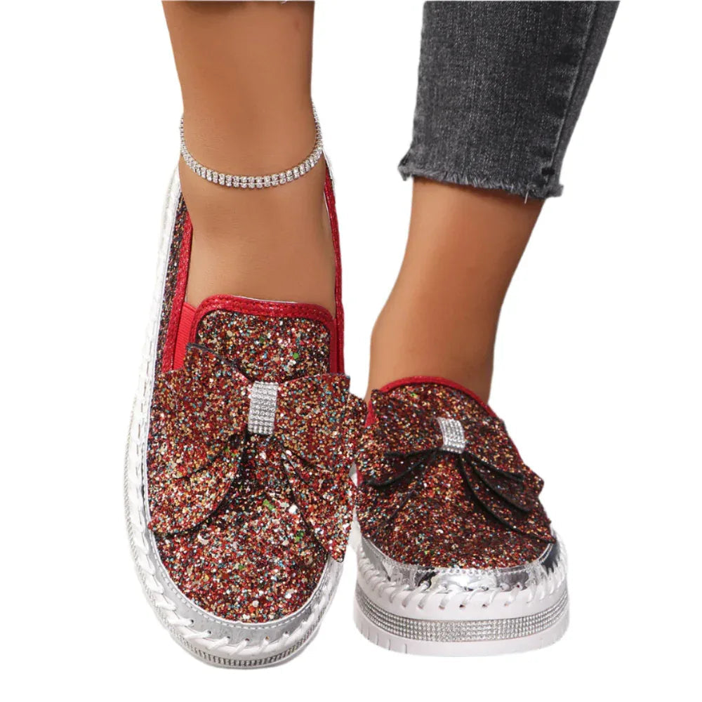 Rhinestone Studded Shoes Loafers For Women