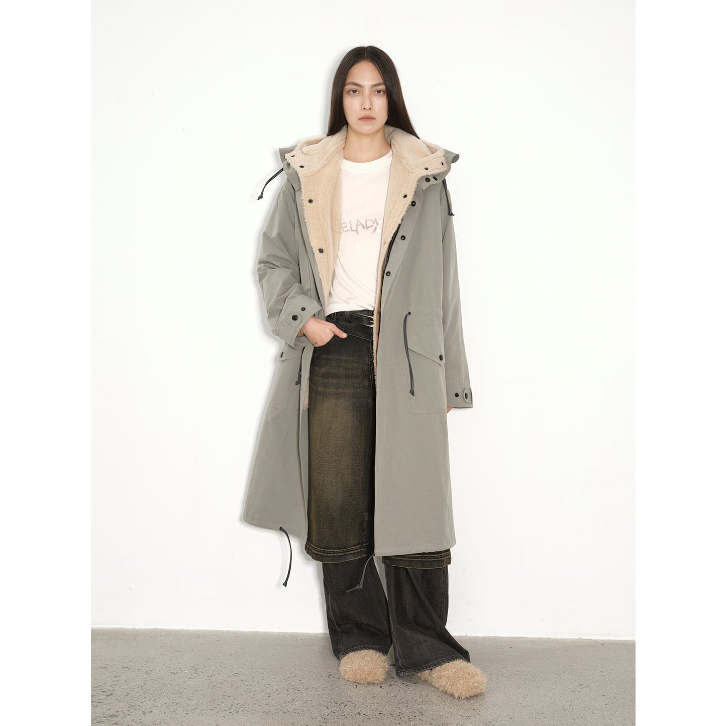 Fireladyfur Women's Oversized Windproof Hooded Coat"Winter Institute"