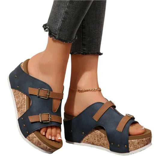 Women's High Heel Thick Sole Shoes Summer Beach Sandals