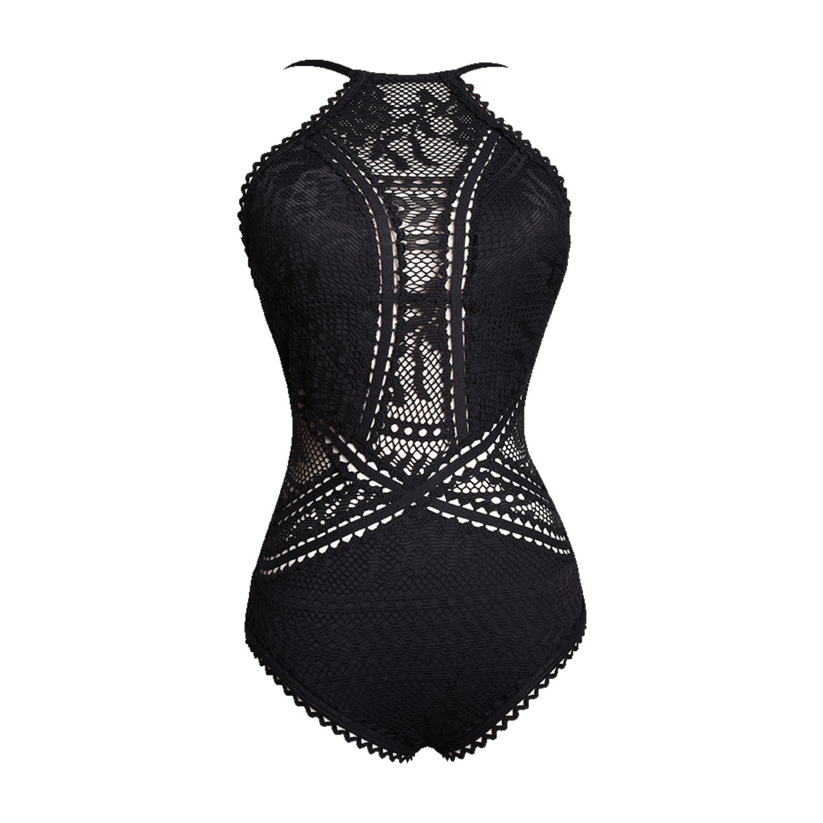 Lace Up One Tie Back One Piece Swimsuit-3