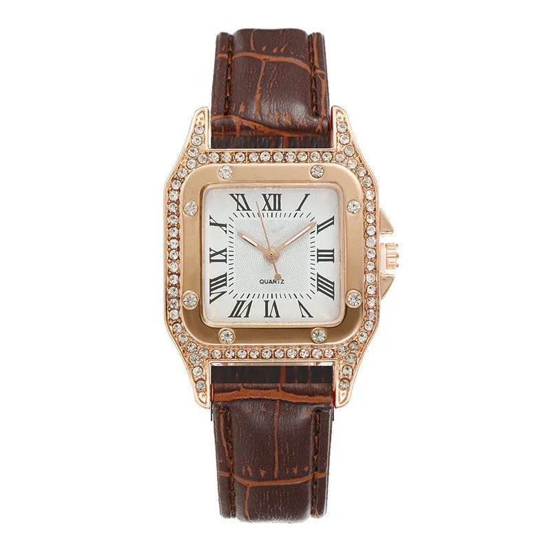 Square Rhinestone Watch For Women