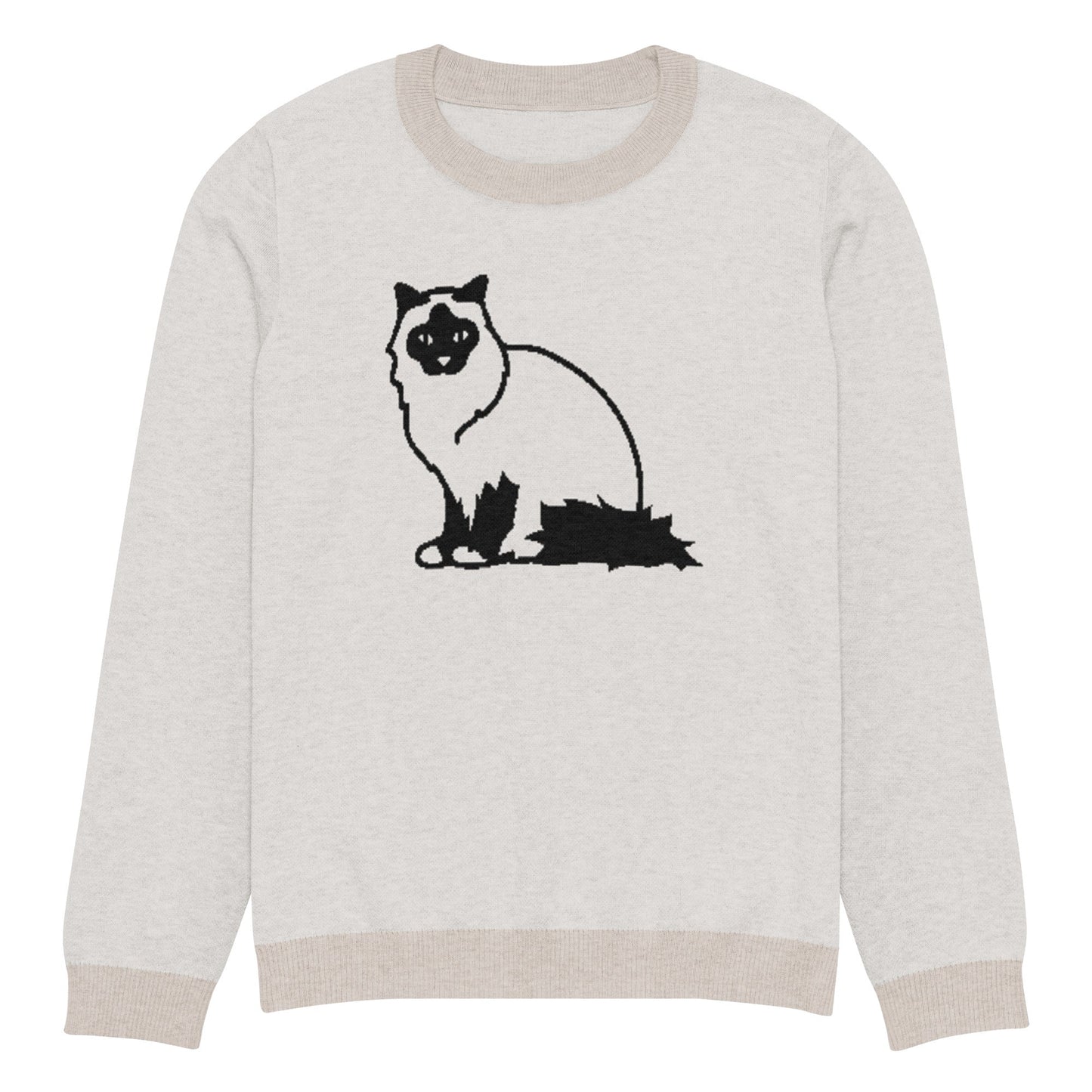 Knitted crew neck sweater
