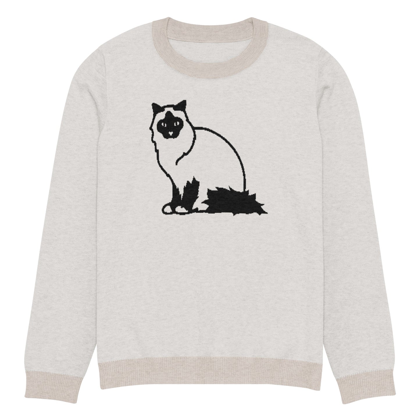 Knitted crew neck sweater
