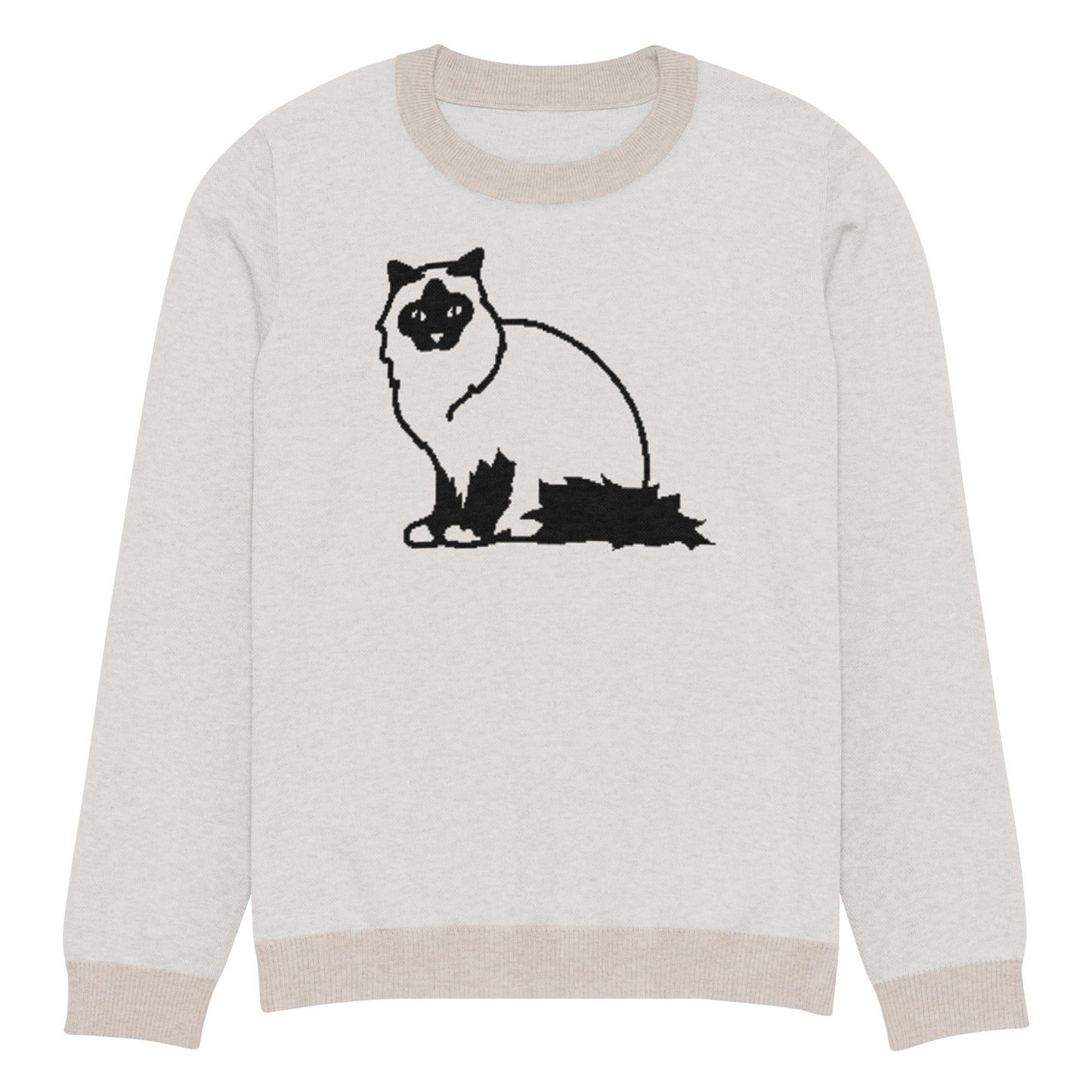 Knitted crew neck sweater