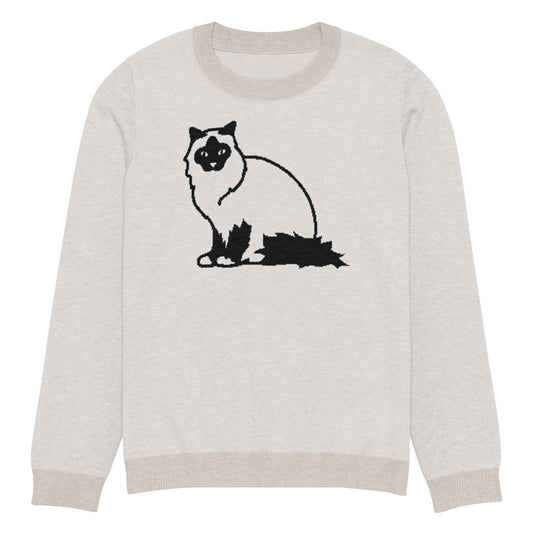 Knitted crew neck sweater