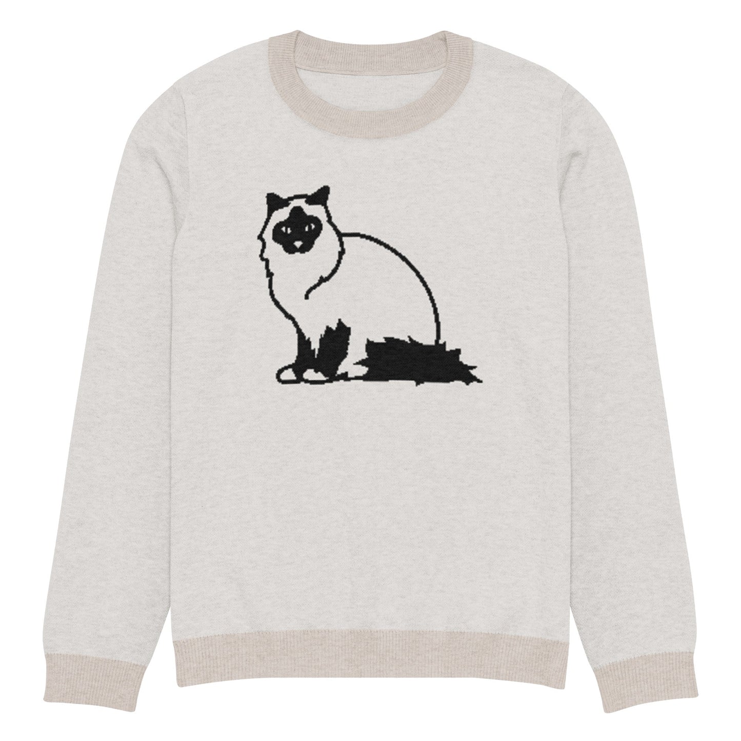 Knitted crew neck sweater