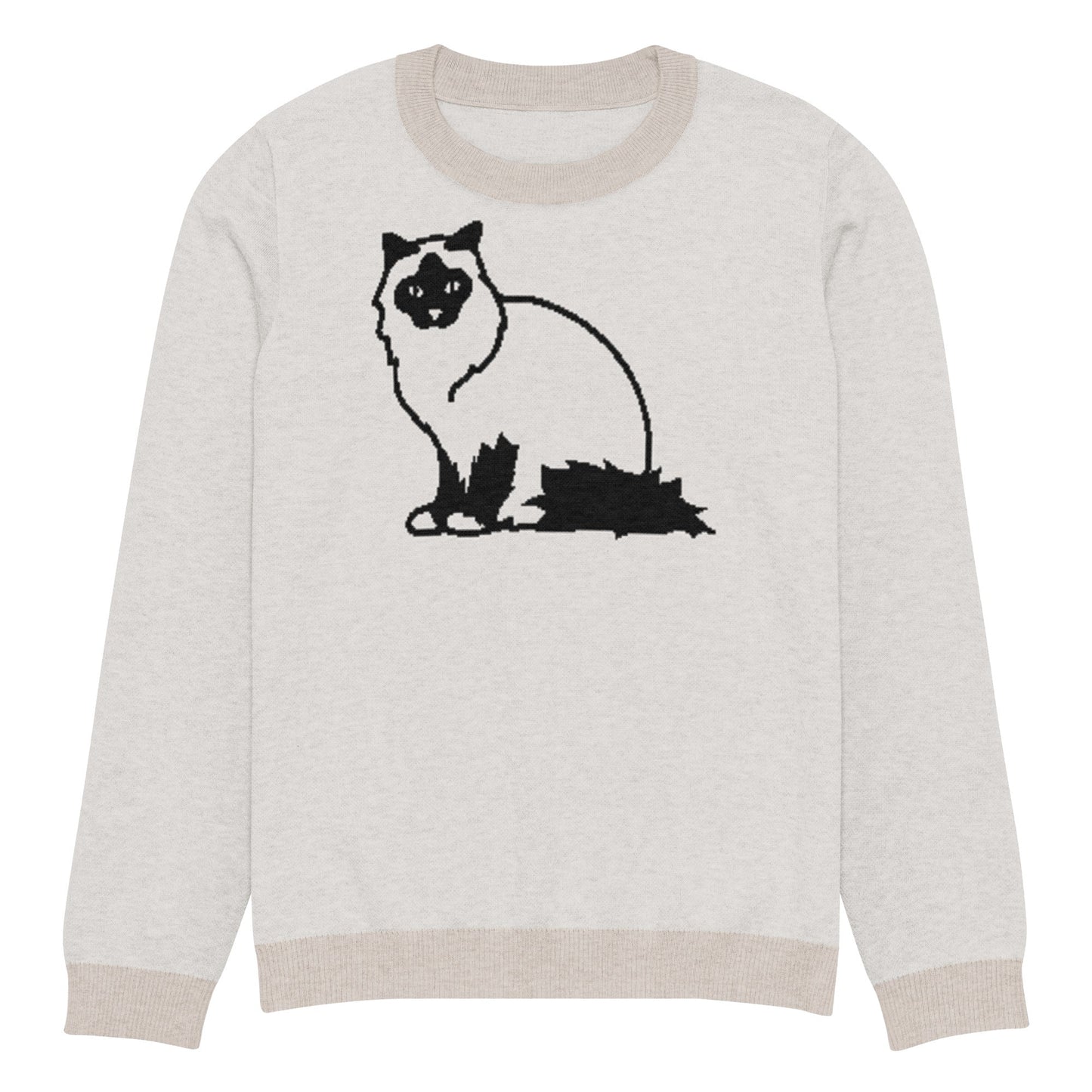 Knitted crew neck sweater